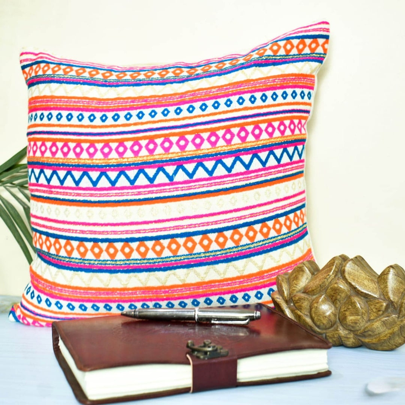 Boho Pillow Cover Decorative Pillow / Cotton Hand Woven Cushion Cover/ set of 2