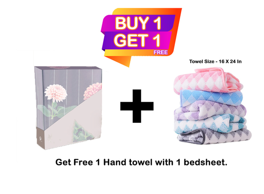 UPNEJA V HANDLOOM Florida Polycotton Printed Double Bedsheet with two pillow cover ( 90"X100" gift pack)